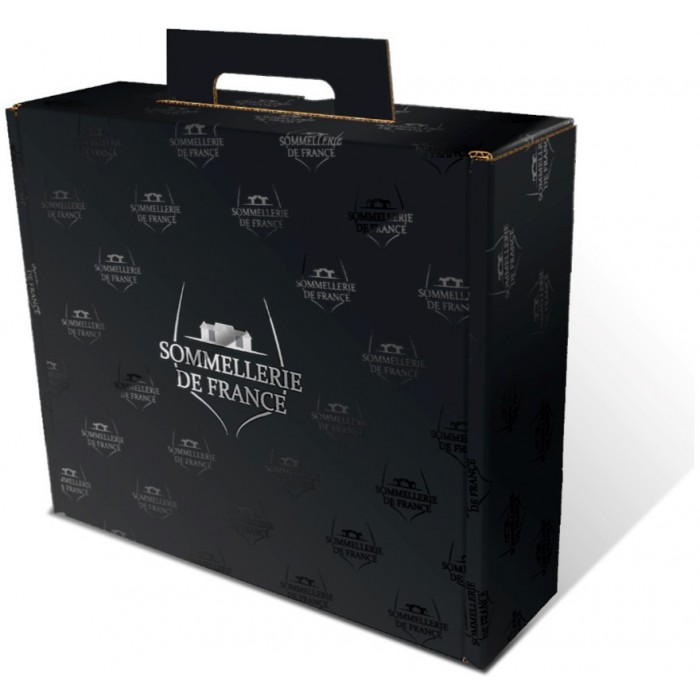 Coffret Valisette avec poignée pour bouteille de vin - Coffrets et Caisses bois - sommellerie de France