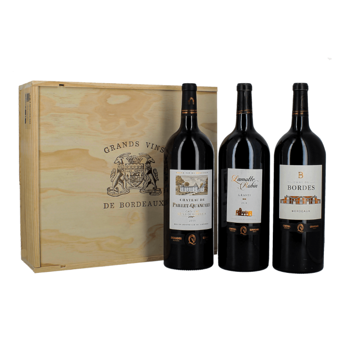 Coffret Bois 3 Magnums - Coffrets et Caisses bois - sommellerie de France