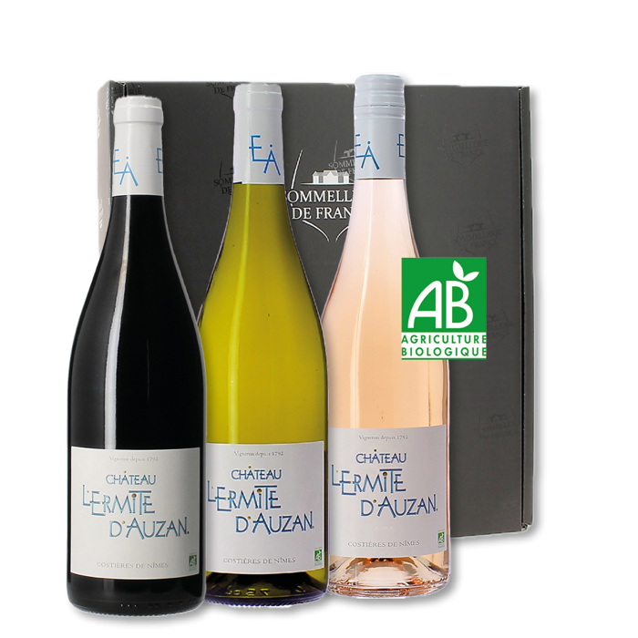 Coffret Côte du Rhône l'Ermite d'Auzan BIO - Accueil - sommellerie de France