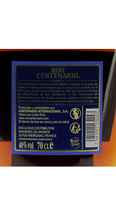 Rhum Centenario 30 ans
