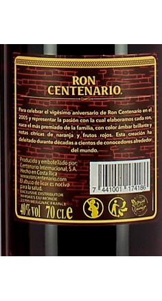 Rhum Centenario 20 ans