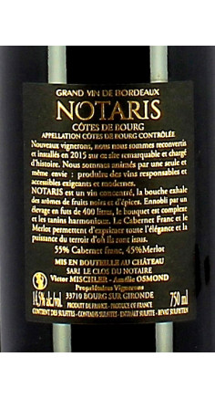 Côtes de Bourg cuvée Notaris